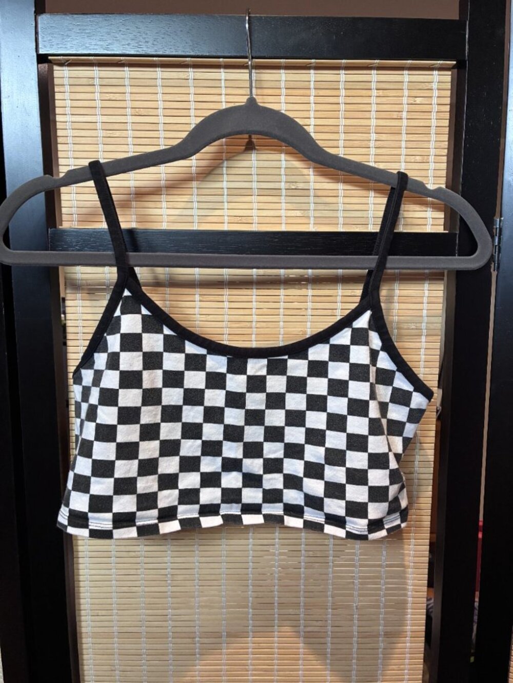 Forever 21 Black & White Checkerboard Crop Cami